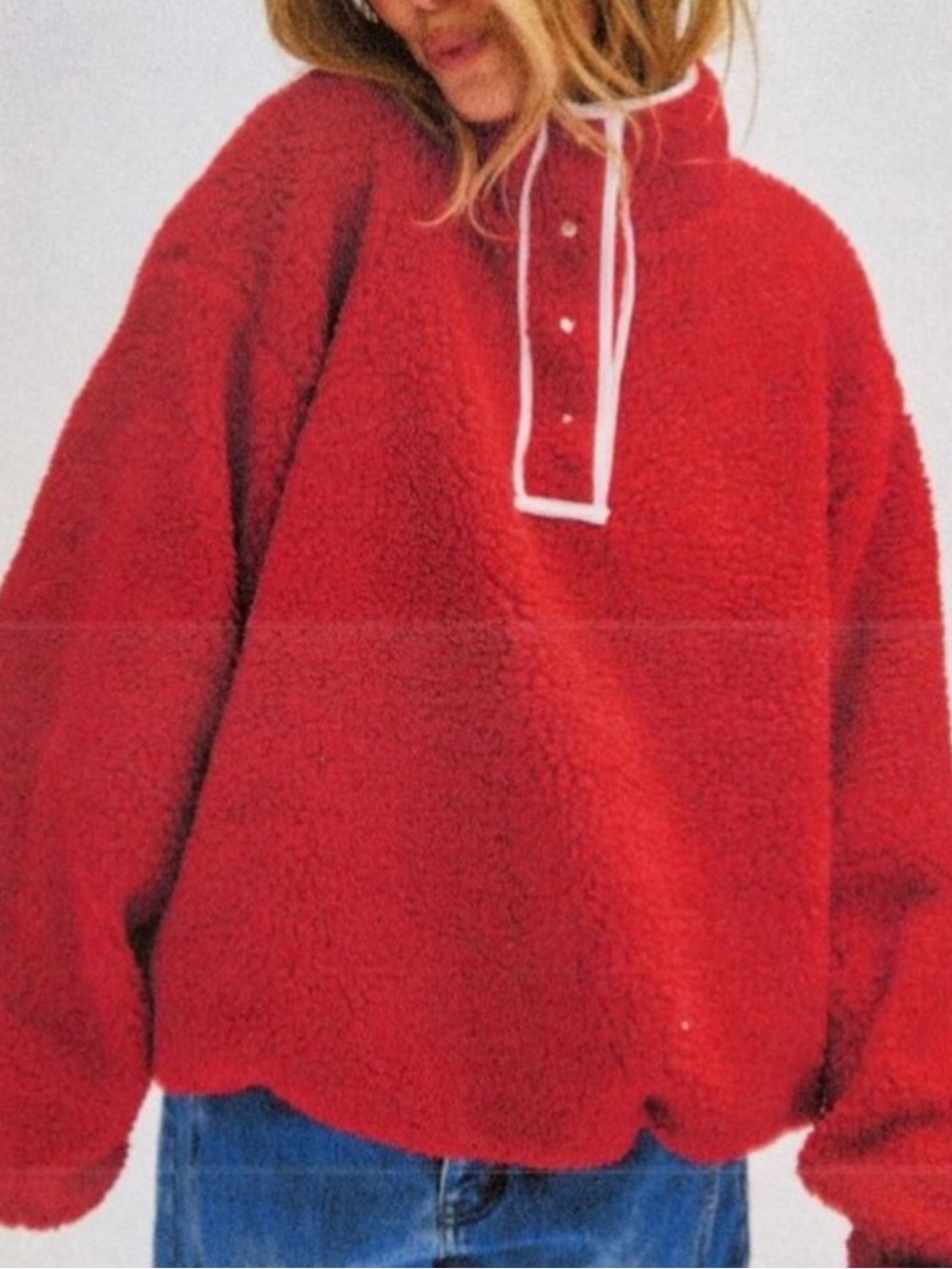 PARKE Red Fleece Pullover